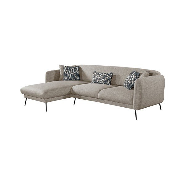 Smėlio spalvos išskleidžiama kampinė sofa Pandia Home Madrid, kairysis kampas-image-2