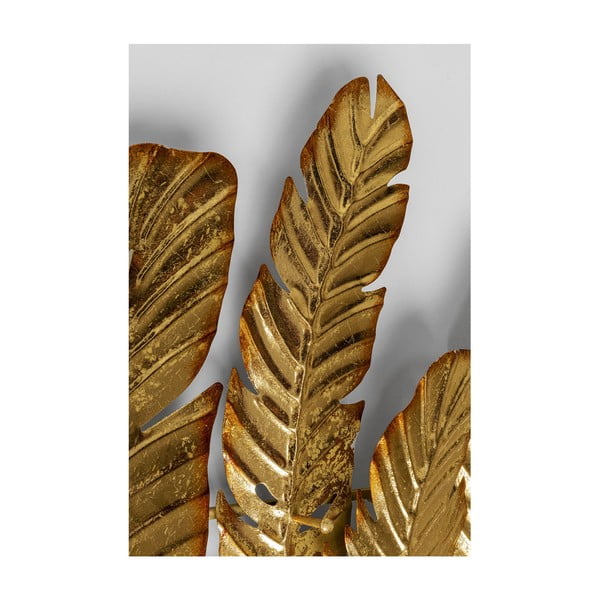 Aukso spalvos metalinė sieninė pakaba Kare Design Leaf, plotis 86 cm-image-3