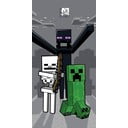 Pilkos spalvos iš medvilnės vaikiškas rankšluostis 70x140 cm Minecraft "Mob Attack" – Jerry Fabrics
