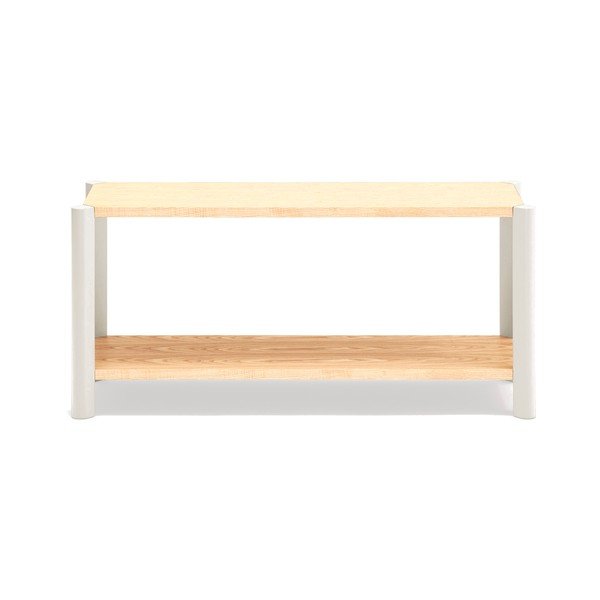 Kreminės spalvos/šviesios natūralios spalvos pastatoma lentyna iš ąžuolo 126x59x43 cm Bona – Teulat