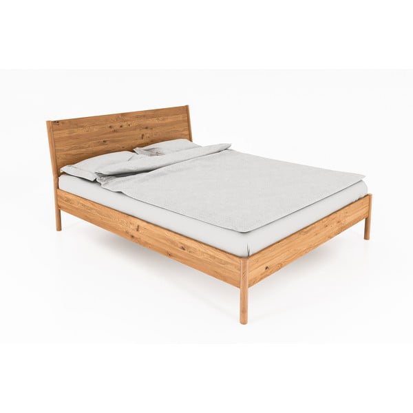 Natūralios spalvos viengulė lova iš ąžuolo medienos 90x200 cm Pola - The Beds