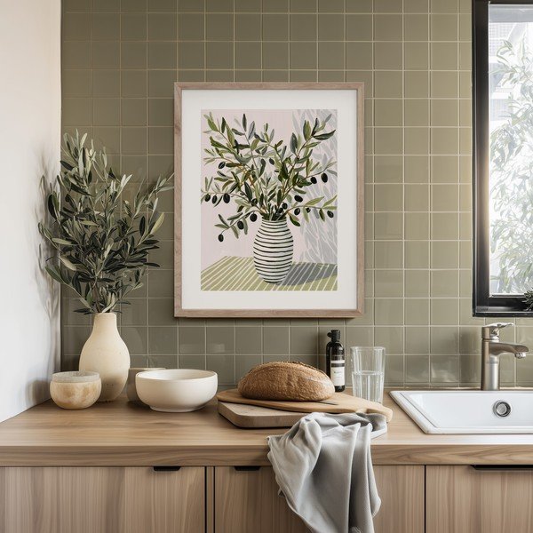 Spausdintas paveikslas su rėmeliu 40x50 cm Olive Bunch II – Styler-image-2