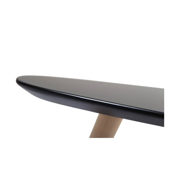 Juodas žurnalinis staliukas su bukmedžio medienos kojomis Furnhouse Fly, 116 x 66 cm-image-2