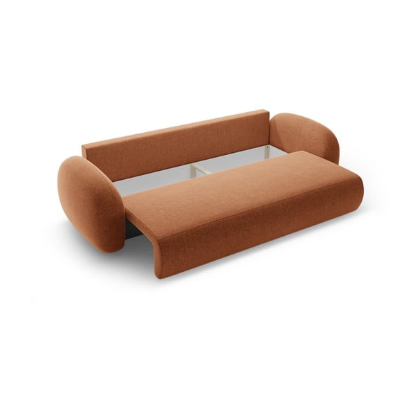 Raudonos plytų spalvos iš šenilinio audinio sulankstoma/su sandėliavimo vieta sofa 262 cm Tonale – Cosmopolitan Design-image-3