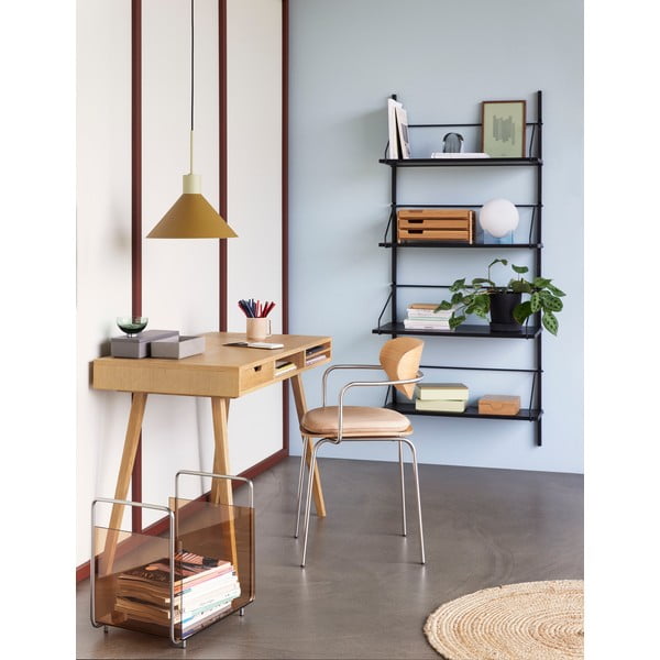 Juoda sieninė lentyna iš uosio medienos Hübsch Norm, 84 x 181 cm-image-1