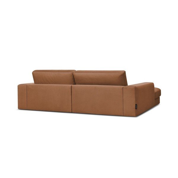 Oranžinės spalvos kampinė sofa iš velveto (su kairiuoju kampu/su gultu) Sierra – Bobochic Paris-image-4