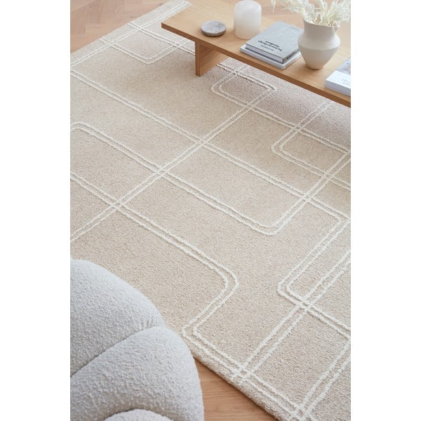 Rankų darbo iš vilnos kilimas smėlio spalvos 160x230 cm Ada – Asiatic Carpets-image-1
