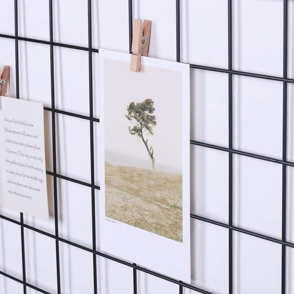 Juoda metalinė pranešimų lenta su segtukais, 60 x 60 cm-image-3