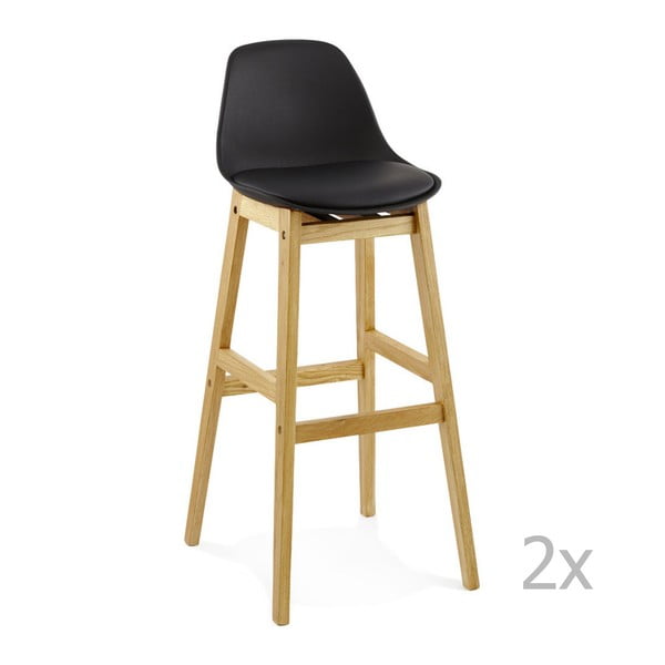 2 juodų baro kėdžių rinkinys "Kokoon Design Elody
