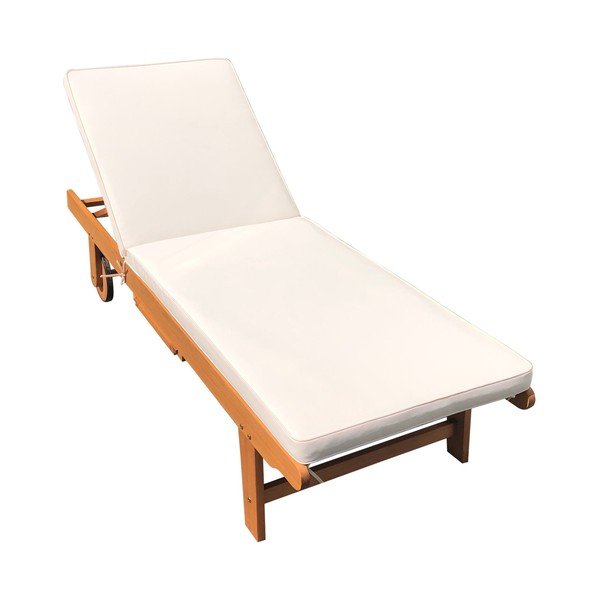 Medžio masyvo sodo šezlongas kreminės spalvos/natūralios spalvos San Diego – Garden Pleasure-image-2