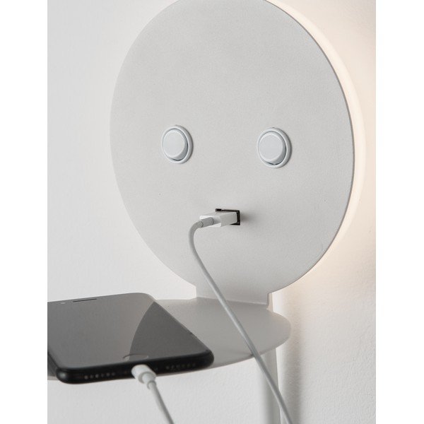 Baltos spalvos iš aliuminio sieninė lempa LED su sulankstoma konstrukcija/su USB portu Eclip – Nova Luce-image-1