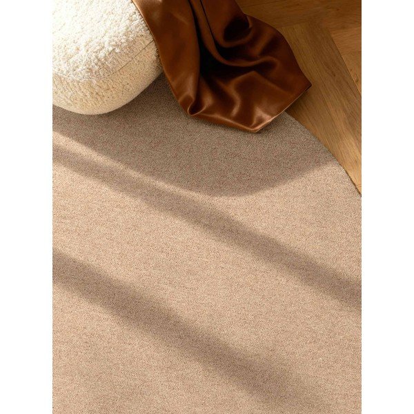 Rankų darbo natūralios spalvos iš vilnos apvalios formos kilimas ø 160 cm Puristic Knots – Elle Decoration-image-2