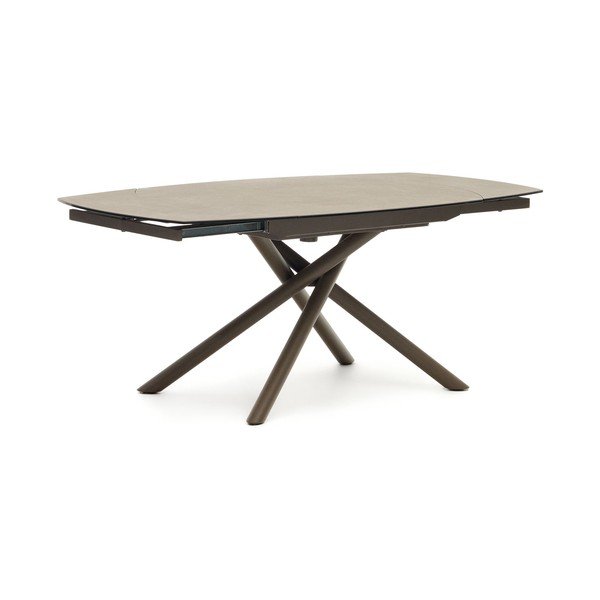 Iš keraminės plokštės prailginamas valgomojo stalas su papildomu stalviršiu 100x130 cm Yodalia – Kave Home-image-3