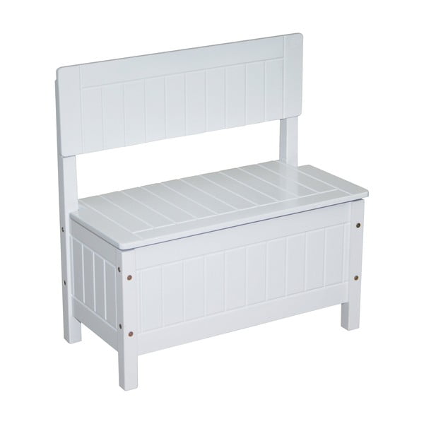 Baltos spalvos vaikiškas suoliukas – Roba