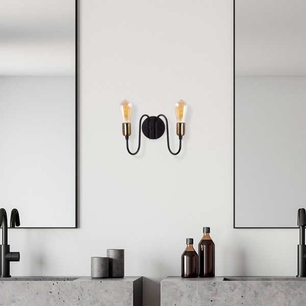 Sieninė lempa juodos spalvos Firat – Opviq lights-image-2