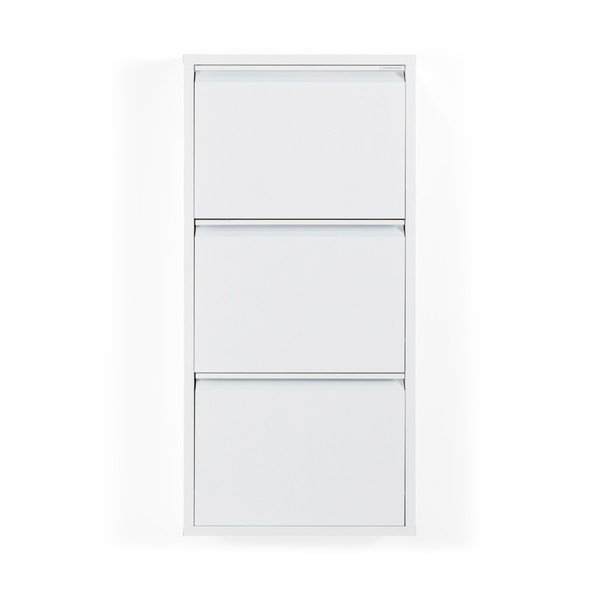 Baltos spalvos iš metalo atlenkiama spintelė batams 50x103x15 cm Billy – Spinder Design-image-3