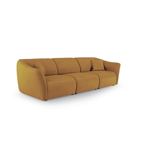 Iš boucle sofa garstyčių spalvos 292 cm Tokyo – Cosmopolitan Design-image-1