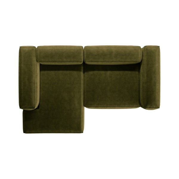 Žalios spalvos iš kordinio velveto kampinė sofa (su kairiuoju kampu/su gultu) Bergamo – Cosmopolitan Design-image-3