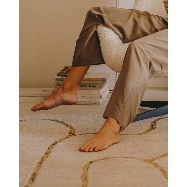 Kilimas iš vilnos smėlio spalvos 160x230 cm Magin – Kave Home-image-1