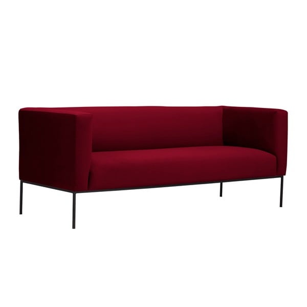 Raudona aksominė sofa Windsor & Co Sofas Neptune, 195 cm-image-2