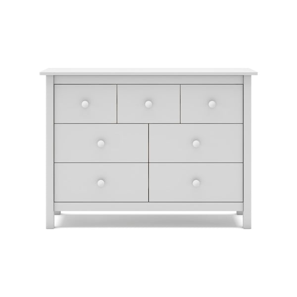 Balta žema vaikiška komoda iš pušies medienos 110x80 cm Max - Marckeric-image-2