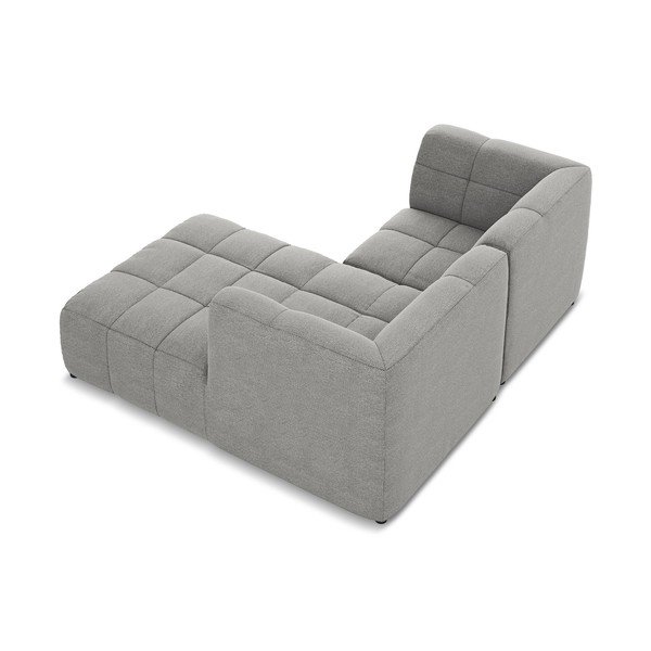 Pilkos spalvos kampinė sofa iš boucle (su dešiniuoju kampu/su gultu) Aloha – Makamii-image-4