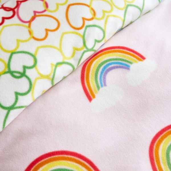 Viengulė vaikiška patalynė iš flanelės 135x200 cm Rainbow Hearts – Catherine Lansfield-image-3