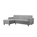 Iš kordinio velveto sulankstoma kampinė sofa šviesiai pilkos spalvos Hartford – Støraa