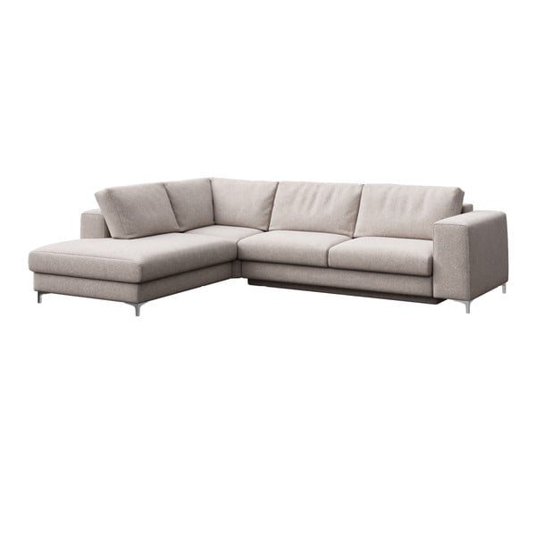 Šviesiai pilkos spalvos iš boucle sulankstoma/su sandėliavimo vieta kampinė sofa (su kairiuoju kampu/„L“ formos) Rene – Rodier-image-2