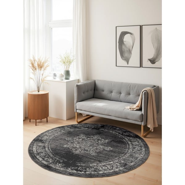 Pilkos spalvos apvalios formos kilimas ø 120 cm Gloria Lydia – Hanse Home-image-1