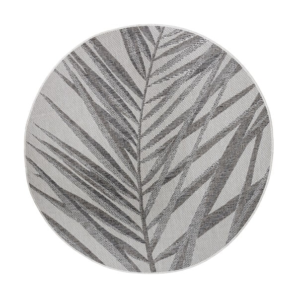 Pilkos ir smėlio spalvos kilimas NORTHRUGS Palm, ø 160 cm