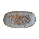 Mėlynai rudos spalvos keraminė serviravimo lėkštė Bloomingville Paula, 23,5 x 12,5 cm