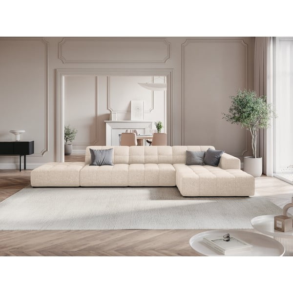 Kampinė sofa kreminės spalvos (su dešiniuoju kampu) Chicago – Cosmopolitan Design-image-1