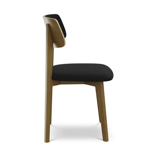 Juodos spalvos iš medienos masyvo valgomojo kėdė Niu – Makamii-image-2