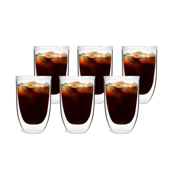 Iš stiklo puodeliai 6 vnt. su dviguba sienele/latte kavai 350 ml – Vialli Design-image-4