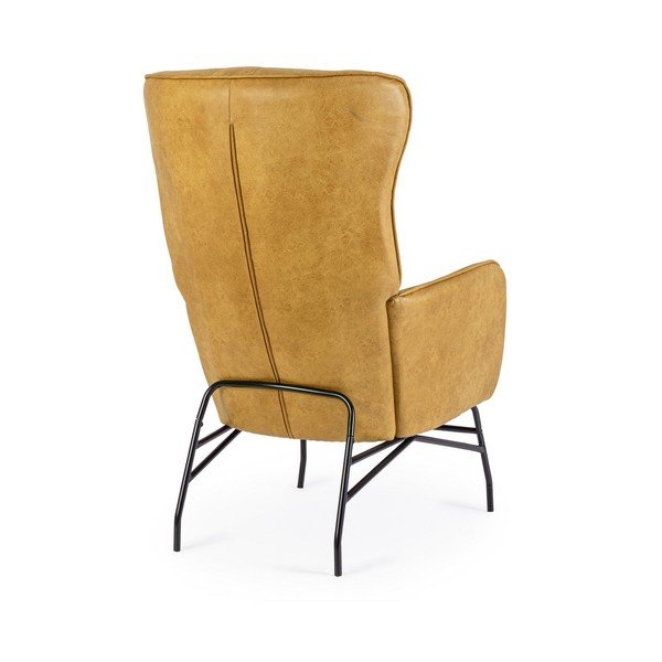 Garstyčių spalvos krėslas iš dirbtinės odos Nasira – Bizzotto-image-4