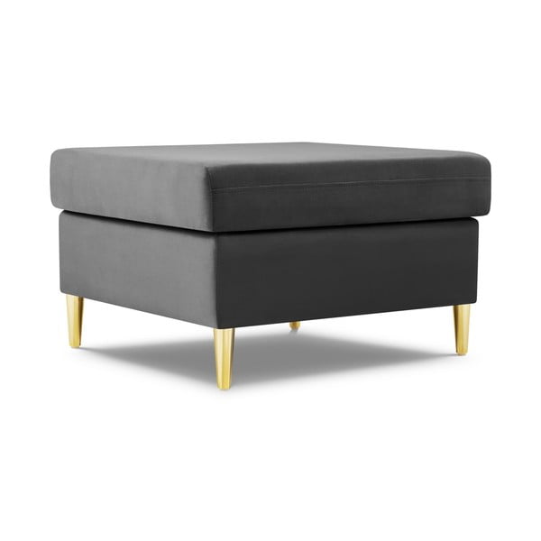 Šviesiai pilkos spalvos iš velveto taburetė Kyoto – Cosmopolitan Design-image-1