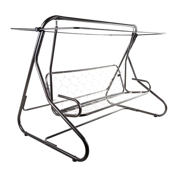 Pilkos spalvos metalinis sodo supamasis suoliukas Milano – Dajar-image-3