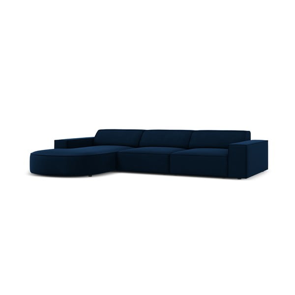 Mėlyna aksominė kampinė sofa (kairysis kampas) Jodie - Micadoni Home-image-3