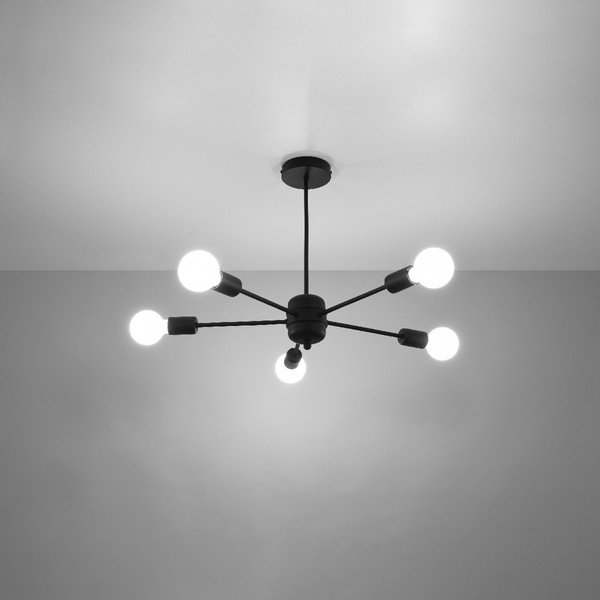 Juodos spalvos lubinis šviestuvas 66x66 cm Benedett – Sollux-image-4