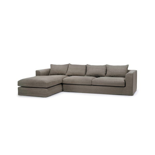 Rudos spalvos sofa su kairiuoju šoniniu šezlongu "Scandic Portland-image-1
