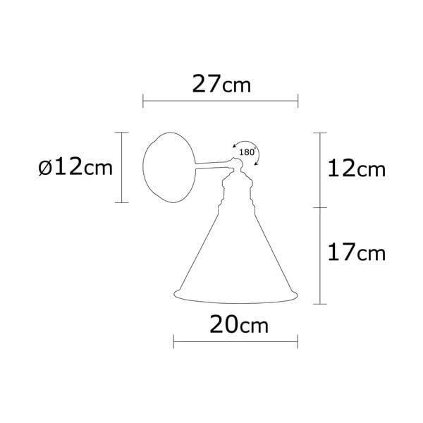 Bronzinės spalvos sieninė lempa ø 20 cm Tramino – Opviq lights-image-3