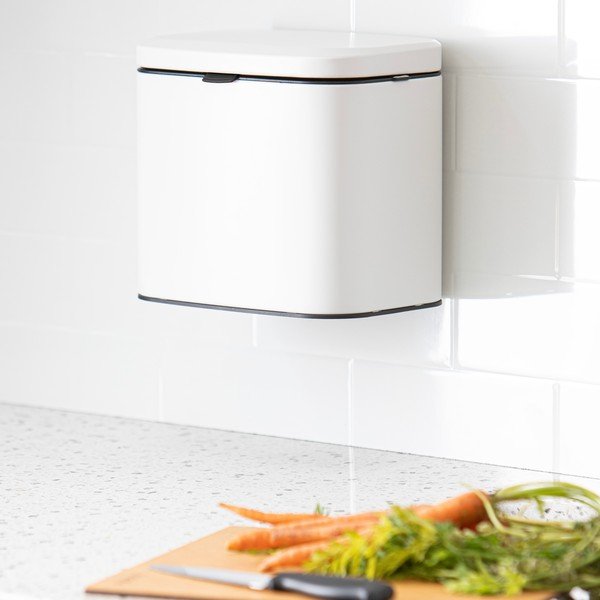Baltos spalvos maisto atliekų šiukšliadėžė 4 l Essentials – Ladelle-image-1