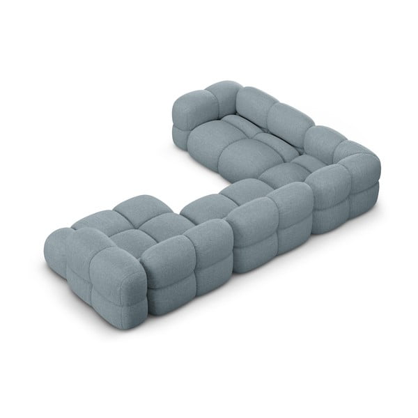 Šviesiai mėlynos spalvos kampinė sofa (su kairiuoju kampu/„U“ formos) Loretto – Cosmopolitan Design-image-2