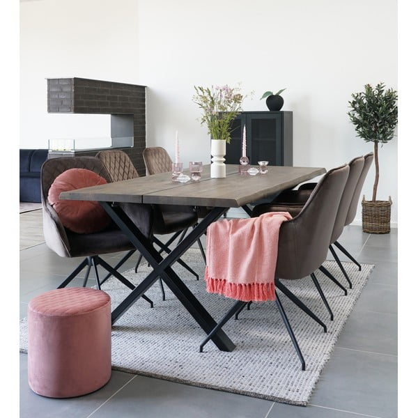 Rudos spalvos iš audinio valgomojo kėdė Harbo – House Nordic-image-1