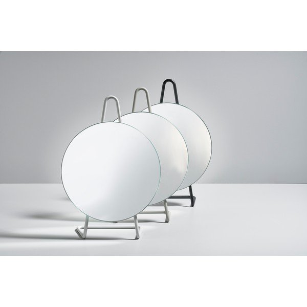 "Zone A-Mirror" minkštas pilkos spalvos plieno kosmetinis veidrodis, ø 31 cm-image-3