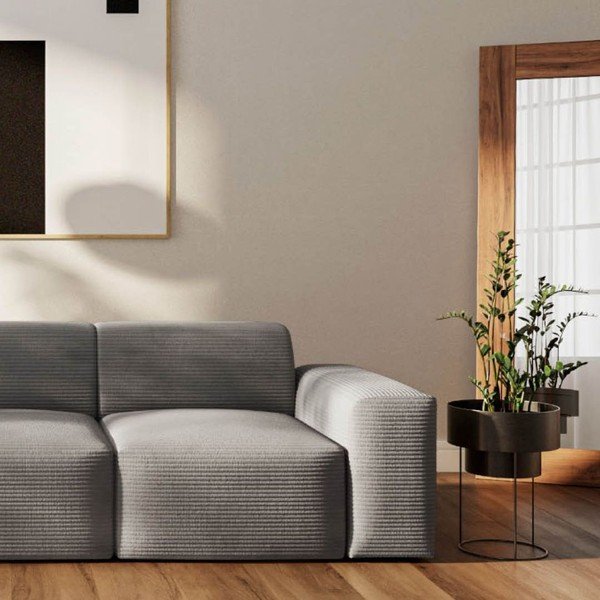 Pilkos spalvos iš kordinio velveto sofa 285 cm Villet – Rodier-image-4