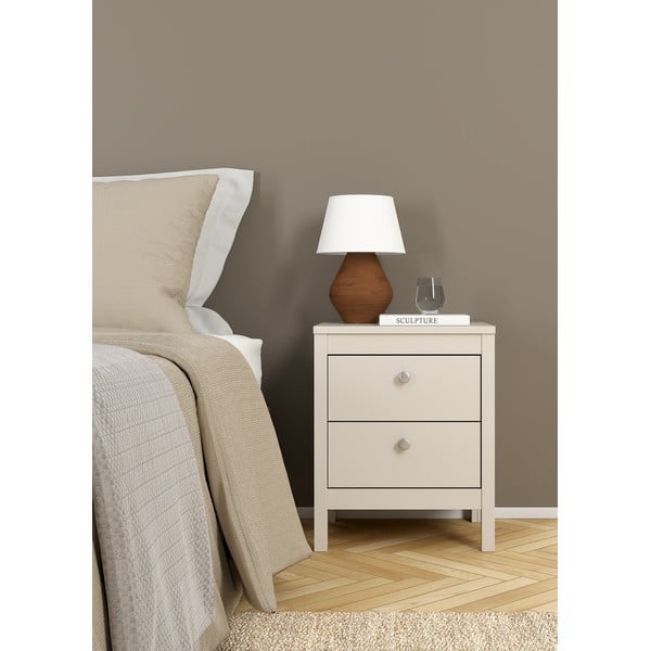 Pilkai smėlinės spalvos naktinis staliukas Madrid – Tvilum-image-3