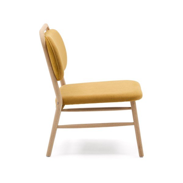 Garstyčių spalvos iš šenilinio audinio krėslas Helda – Kave Home-image-3