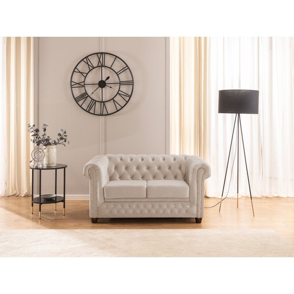 Smėlio spalvos sulankstoma sofa iš velveto 148 cm York Blik – Ropez-image-1